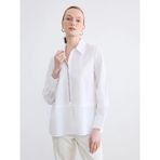 LC Waikiki Beyaz Taşlı Oversize Poplin Kadın Gömlek - 38