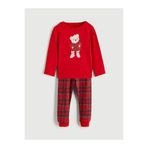 LC Waikiki Bisiklet Yaka Ayı Teddy Baskılı Kız Bebek Pijama Takımı (W5)