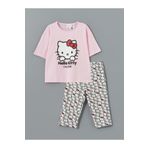 LC Waikiki Bisiklet Yaka Hello Kitty Baskılı Kız Çocuk Pijama Takımı