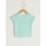 LC Waikiki Bisiklet Yaka Kısa Kollu Baskılı Pamuk Kız Bebek T-Shirt - Renkli - 9 - 12 Ay