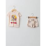 LC Waikiki Bisiklet Yaka Kısa Kollu Tom ve Jerry Baskılı Pamuklu Erkek Bebek Pijama Takımı - 1,5 - 2 Yaş - Ten