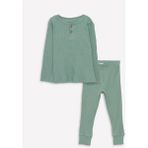 LC Waikiki Bisiklet Yaka Uzun Kollu Basic Kız Bebek Pijama Takımı - Nane Yeşili - 1 - 1,5 Yaş