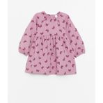 LC Waikiki Bisiklet Yaka Uzun Kollu Baskılı Kız Bebek Elbise - 2 Yaş - Lila - Pembe