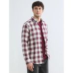 LC Waikiki Bordo Regular Fit Ekose Erkek Gömlek