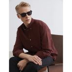 LC Waikiki Bordo Regular Fit Keten Görünümlü Erkek Gömlek - XL