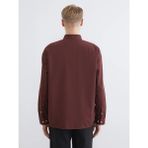 LC Waikiki Bordo Regular Fit Keten Görünümlü Erkek Gömlek