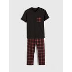 LC Waikiki Bordo Standart Kalıp Ekose Baskılı Erkek Pijama Takım (S6) - Dropsuz - 2XL
