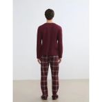 LC Waikiki Bordo Standart Kalıp Erkek Pijama Takım