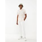 LC Waikiki Casual Slim Fit Kısa Kollu Desenli Poplin Erkek Gömlek - Bej