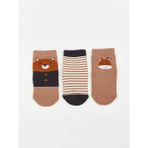 LC Waikiki Desenli Erkek Bebek Soket Çorap 3'lü (W5) - 8 - Light Brown