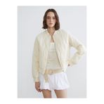 LC Waikiki Ekru Kolej Yaka Kapitone Oversize Kadın Mont