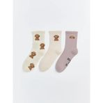 LC Waikiki Ekru Köpek Baskılı Kadın Soket Çorap 3 Lü (S6) - 39 - Vegatal Blue