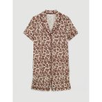 LC Waikiki Ekru Leopar Desenli Kadın Şortlu Pijama Takımı - 2XL