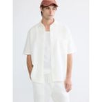 LC Waikiki Ekru Loose Fit Keten Görünümlü Erkek Gömlek - XL
