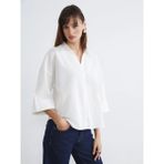 LC Waikiki Ekru Oversize Poplin Kadın Gömlek - 2XL