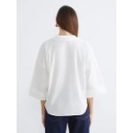 LC Waikiki Ekru Oversize Poplin Kadın Gömlek - XL