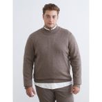 Lc Waikiki Erkek Yarım Balıkçı Yaka Kahverengi Triko Kazak Büyük Beden Günlük Stil - 3XL - 4XL