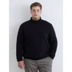Lc Waikiki Erkek Yarım Balıkçı Yaka Siyah Triko Kazak Büyük Beden Uzun Kollu - 3XL - 4XL