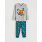 LC Waikiki Gri Baskılı Erkek Çocuk Pijama Takımı