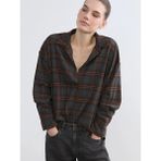 LC Waikiki Gri Ekose Oversize Kadın Gömlek - 3XL