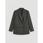 LC Waikiki Gri Kruvaze Yaka Kadın Blazer Ceket - 36 - --