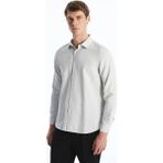 LC Waikiki Gri Slim Fit Uzun Kollu Armürlü Erkek Gömlek - XL