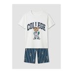 LC Waikiki GÜLİS GİYİM'DEN Ekru Ayı Teddy Baskılı Erkek Çocuk Şortlu Pijama Takımı