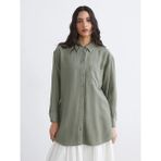 LC Waikiki Haki Dokulu Oversize Kadın Gömlek Tunik