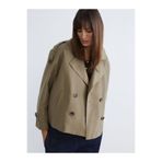 LC Waikiki Haki Kruvaze Yaka Oversize Kadın Trençkot