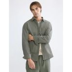 LC Waikiki Haki Regular Fit Erkek Keten Görünümlü Gömlek - XL