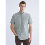 LC Waikiki Haki Regular Fit Kısa Kollu Erkek Gömlek - XS