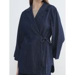 LC Waikiki Indigo Bağlama Detaylı Kadın Jean Ceket - 46 - -- - İndigo