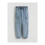 LC Waikiki İndigo Erkek Çocuk Kargo Jean Pantolon