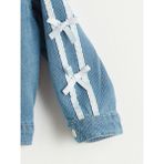 LC Waikiki Indigo Fiyonk Detaylı Kız Çocuk Jean Ceket - 2 - 3 Yaş - -- - İndigo