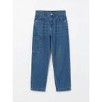 LC Waikiki Indigo Loose Fit Erkek Çocuk Kargo Jean Pantolon (S6) - Dropsuz - 12 - 13 Yaş