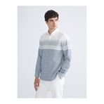 LC Waikiki İndigo Regular Fit Uzun Kollu Armürlü Erkek Gömlek
