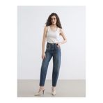 LC Waikiki İndigo Taşlı Barrel Fit Kadın Jean Pantolon