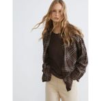 LC Waikiki Kahverengi Ekose Oversize Kadın Gömlek - XL