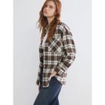 LC Waikiki Kahverengi Ekose Oversize Kadın Gömlek - XS