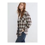 LC Waikiki Kahverengi Ekose Oversize Kadın Gömlek