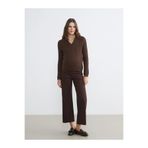 LC Waikiki Kahverengi Karın Panelli Straight Fit Hamile Jean Pantolon (S6)