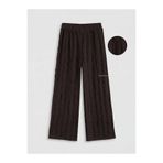 LC Waikiki Kahverengi Kız Çocuk Geniş Paça Dokulu Pantolon