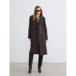 LC Waikiki Kahverengi Kruvaze Yaka Kadın Trençkot (S6) - Dark - 40