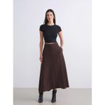 LC Waikiki Kahverengi Loose Fit A Kesim Müslin Etek - 36
