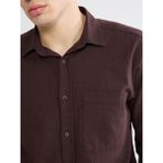 Lc Waikiki Kahverengi Regular Fit Erkek Keten Görünümlü Gömlek