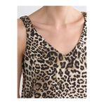 LC Waikiki Kahverengi V Yaka Leopar Desenli Bluz