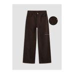 LC Waikiki Kahverengi Wideleg Taşlı Kız Çocuk Jean Pantolon