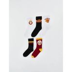 LC Waikiki Karışık Galatasaray Desenli Erkek Çocuk Soket Çorap 5 Li (S6) - 33 - 37 - Mix
