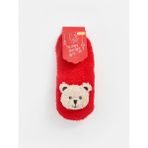 LC Waikiki Kids 3 Boyutlu Aplike Detaylı Kız Çocuk Ev Çorabı - 35 - Bright Red