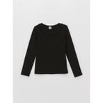 LC Waikiki Kids Bisiklet Yaka Uzun Kollu Kız Çocuk Tişört - 12 - 13 Yaş - Black